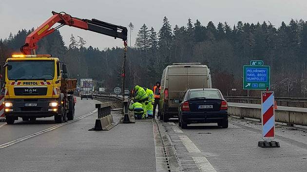 Práce na vysočinské dálnici D1: směr na Prahu už jede bez omezení