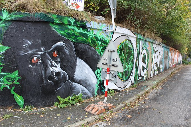 Rozsáhlým graffiti na legální ploše v Mostecké ulici vzpomněl umělec Aleš Tomana na svého otce. Známý zooog a cestovatel zemřel před měsícem.