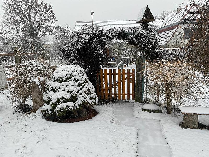 První sníh na Třebíčsku