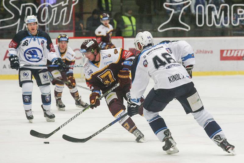 Utkání 48. kola hokejové extraligy: HC Dukla Jihlava - HC Škoda Plzeň, 6. února 2018 v Jihlavě.