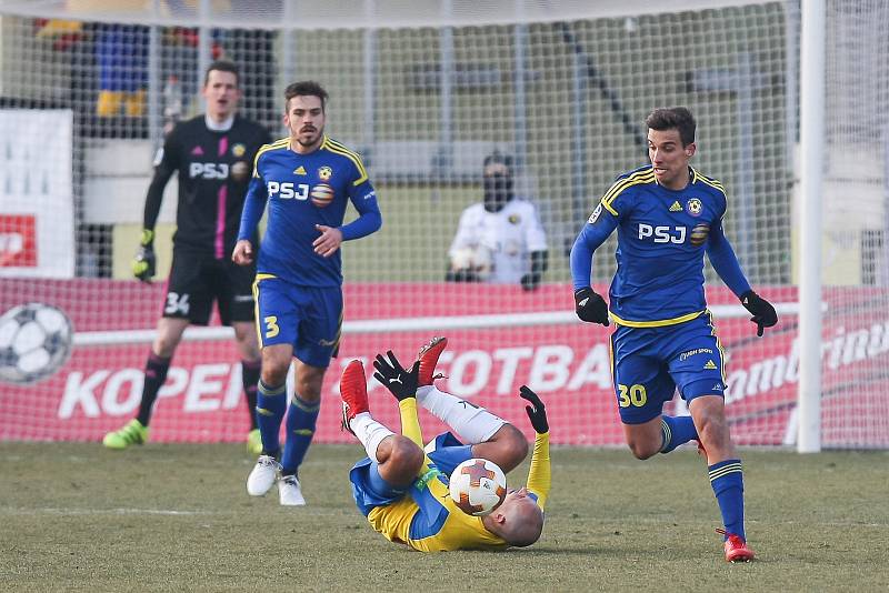 Zápas 19. kola první fotbalové ligy mezi FC Vysočina Jihlava a FK Teplice, 3. března 2018 v Jihlavě.