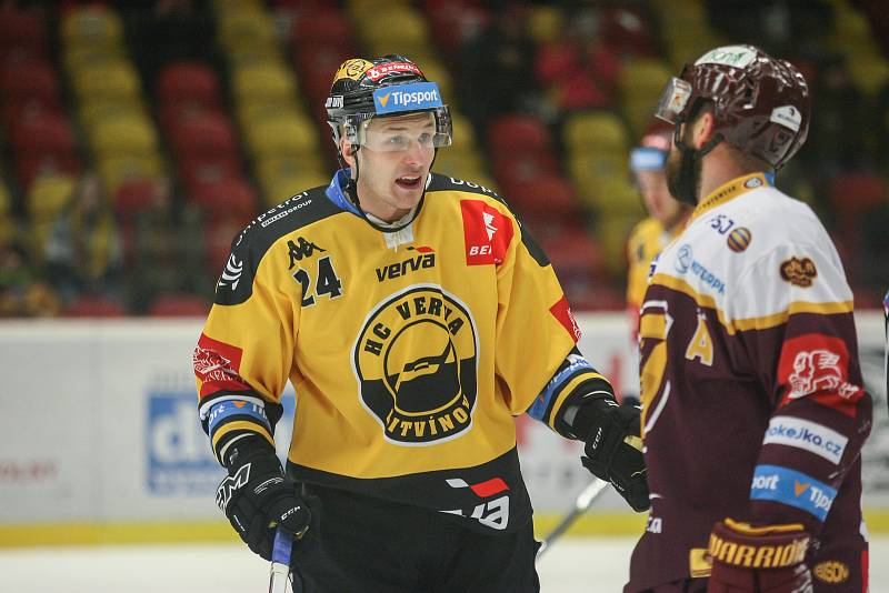 Utkání 4. kola skupiny o umístění v hokejové extralize: HC Dukla Jihlava - HC Verva Litvínov.