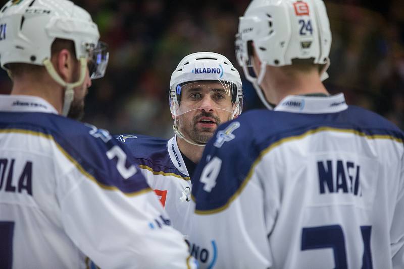 Úvodní zápas semifinále play off první hokejové ligy mezi HC Dukla Jihlava a Rytíři Kladno.