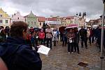 Květnové demonstrace na náměstí Zachariáše z Hradce v Telči.