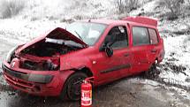 Lednové nehody na Vysočině. Nehoda osobního auta na 127. kilometru vysočinské dálnice D1.