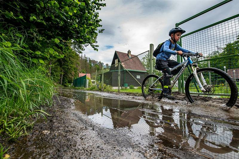 Záplavy na cyklostezce v Jihlavě a okolí.
