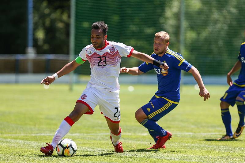 Utkání Perleťového poháru mezi FC Vysočina Jihlava a reprezentací Bahrajnu.