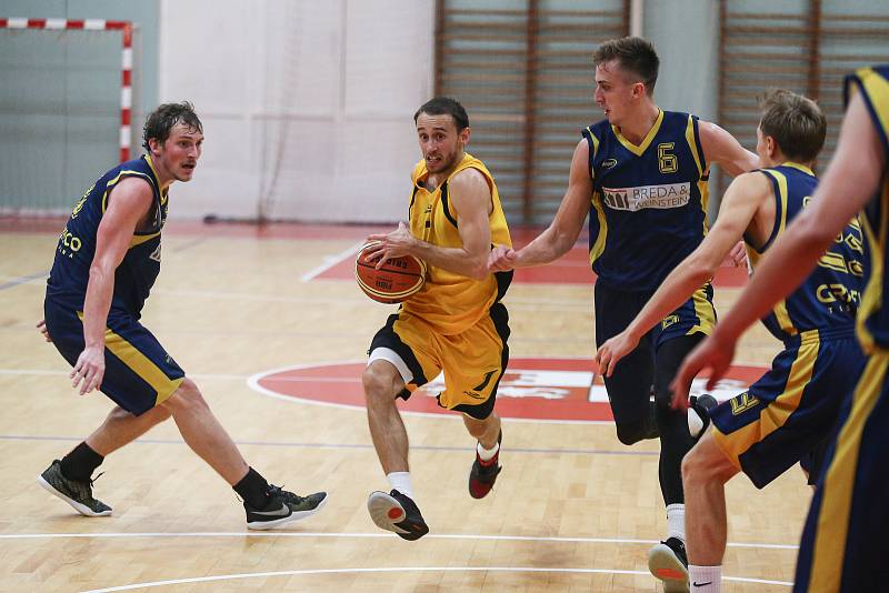 Utkání basketbalové 1. ligy mezi BC Vysočina a BK Opava B.