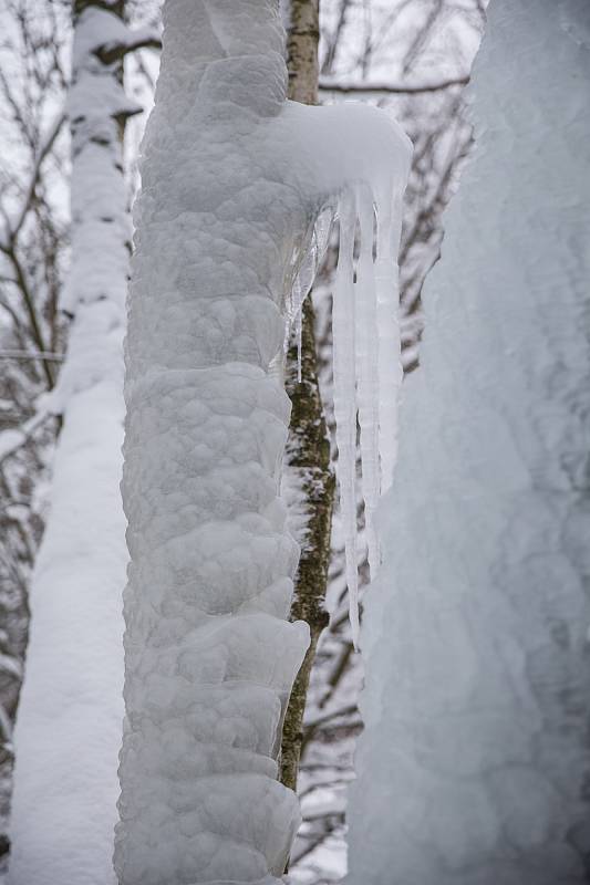 Ledopád u Lovětína na Jihlavsku.