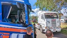 Jihlavský kemp Pávov zaplnily v sobotu kamiony. Přijelo na devadesát aut.