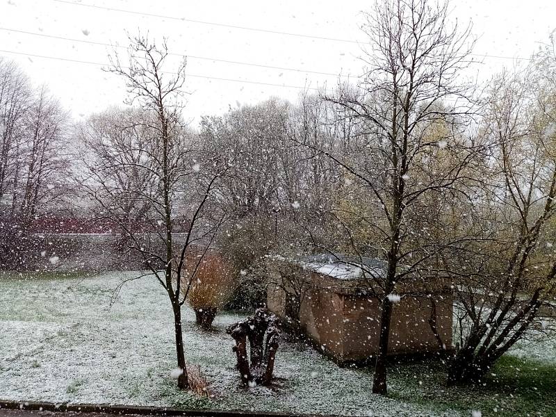 Sníh v Havlíčkově Brodě.
