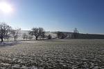 Víkendové počasí v půli ledna vyloženě vybízelo k procházkám. Slunné počasí nabízelo krásné scenérie. Zde kolem Hodic.