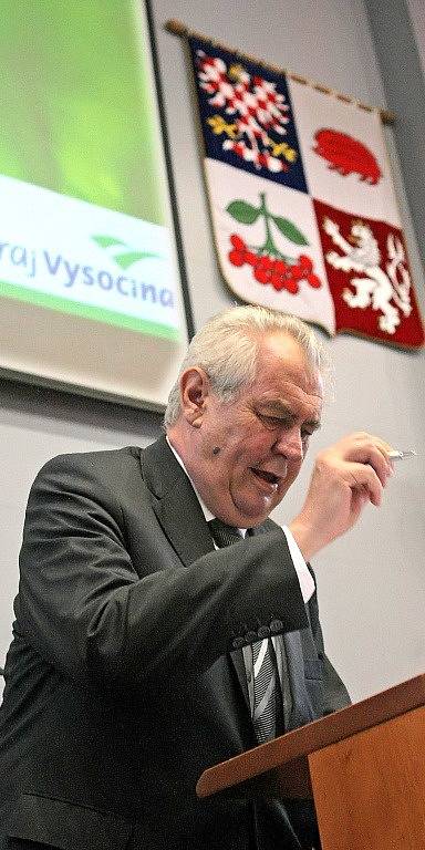 Prezident Miloš Zeman na Vysočině.