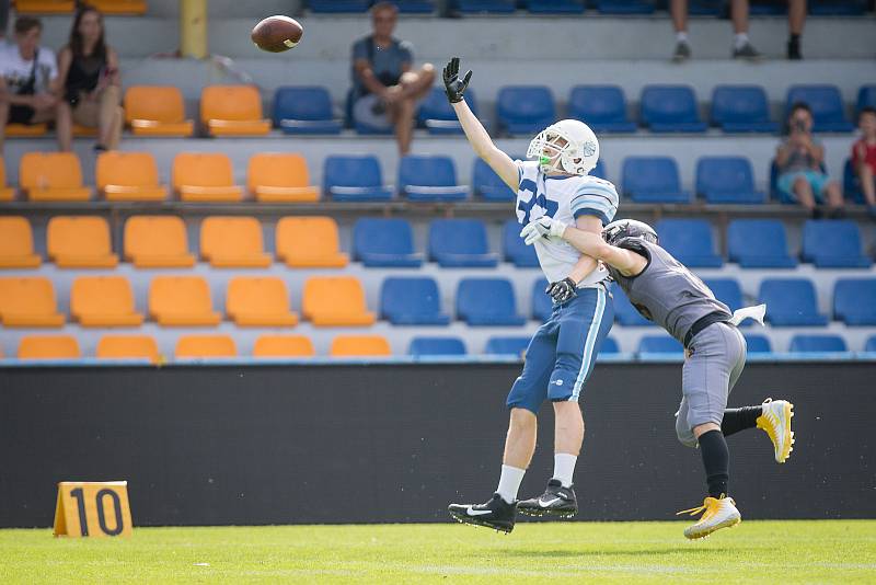 Utkání amerického fotbalu mezi Vysočina Gladiators a Ostrava Steelers.