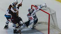 Zápas 43. kola hokejové extraligy mezi HC Dukla Jihlava a Piráty Chomutov.