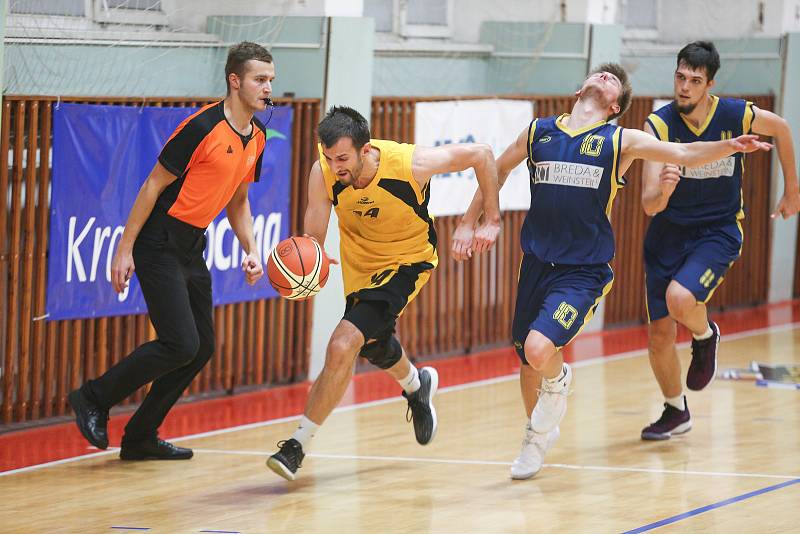 Utkání basketbalové 1. ligy mezi BC Vysočina a BK Opava B.