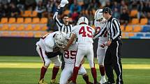 Souboj o titul vítěze 3.ligy amerického fotbalu a Bitters Bronze Bowl trofej mezi Vysočina Gladiators a Přerov Mammoths.