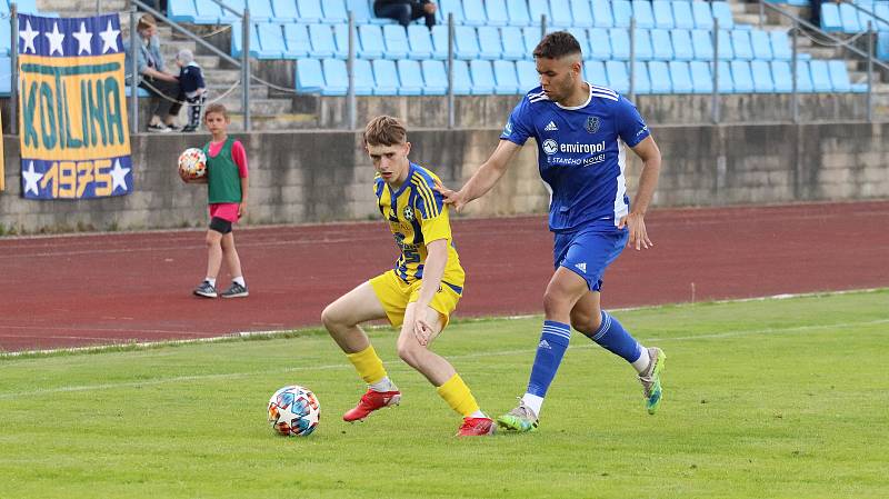 V závěrečném kole letošního ročníku FORTUNA:NÁRODNÍ LIGY přivezli fotbalisté Jihlavy (v modrém) z Varnsdorfu bod za remízu 0:0.