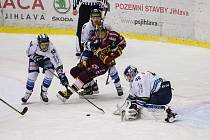 Hokejový zápas 19. kola hokejové Chance ligy mezi HC Dukla Jihlava a HC Benátky nad Jizerou.