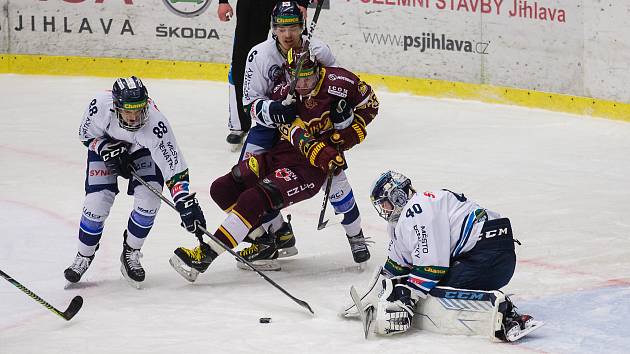 Hokejový zápas 19. kola hokejové Chance ligy mezi HC Dukla Jihlava a HC Benátky nad Jizerou.