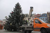 Vánoční strom v Jihlavě v roce 2021. Ilustrační foto. 