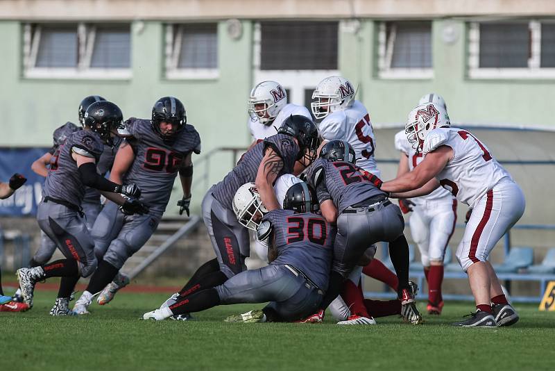 Utkání amerického fotbalu ze dne 3. června mezi Vysočina Gladiators a Přerov Mammoths