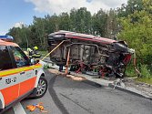 Tragická nehoda na 128. kilometru dálnice D1 u Meziříčka na Vysočině.