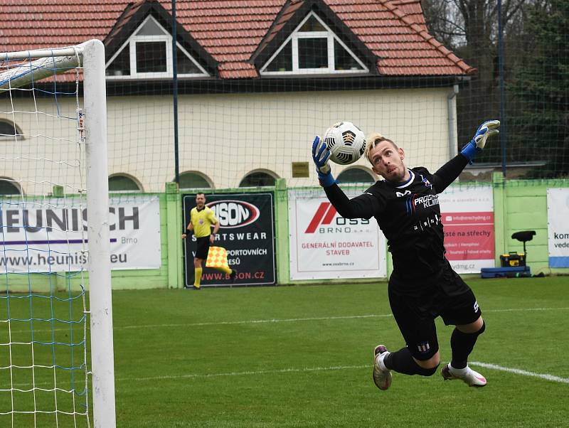 Druholigové utkání mezi Líšní (ve světlém) a Jihlavou skončilo výhrou brněnského  musžtva 2:0.