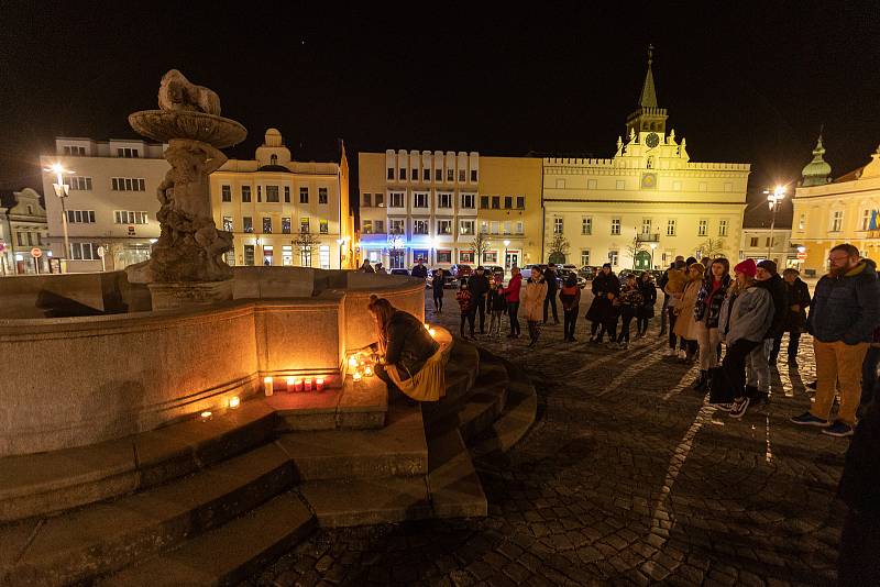 Podpora Ukrajině na Havlíčkově náměstí v Havlíčkově Brodě.