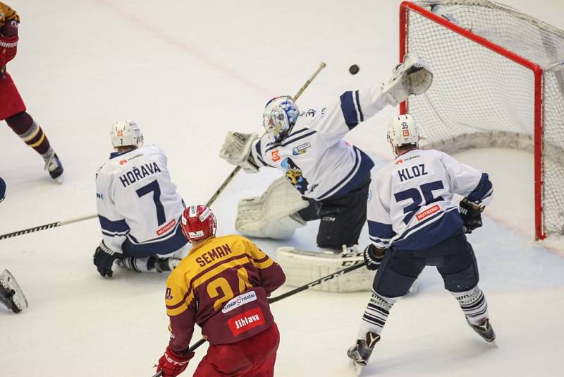 Hokejisté Jihlavy porazili v rozhodujícím sedmém zápase semifinále první ligy Kladno 1:0 a zajistili si postup do baráže o extraligu.