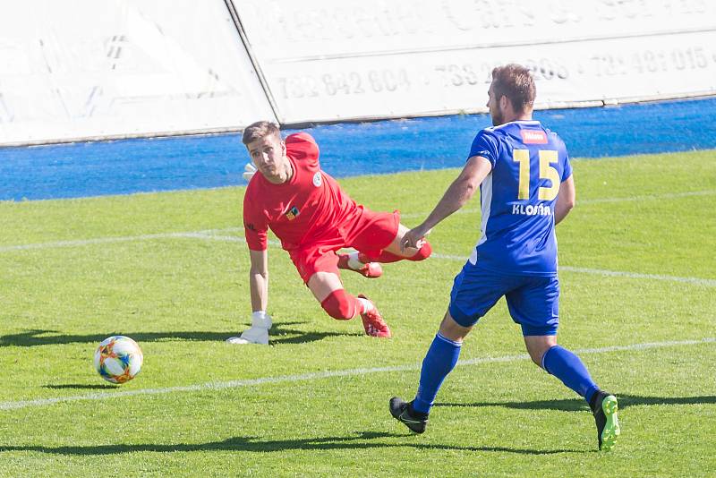 Fotbalové utkání 28. kola FNL mezi FC Vysočina Jihlava a 1. SK Prostějov.