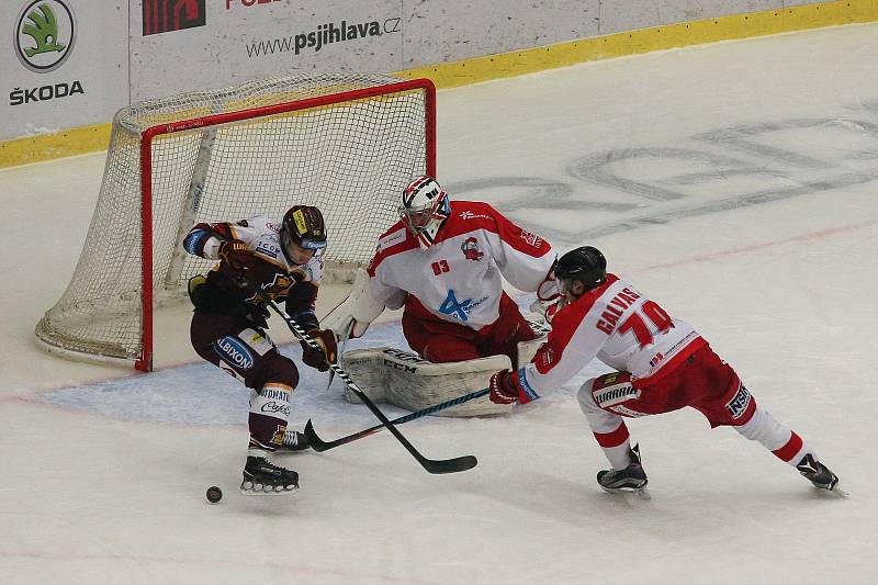 Zápas 52. kola hokejové extraligy HC Dukla Jihlava - HC Olomouc 4. března v Jihlavě.