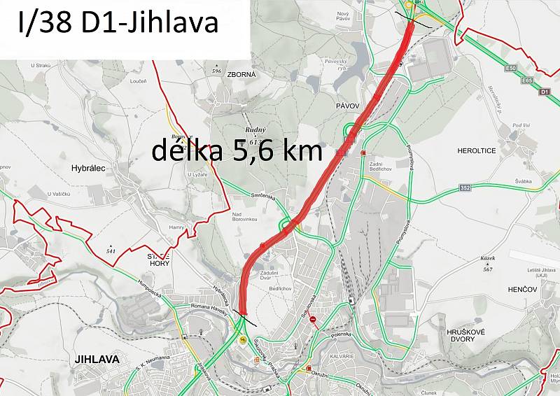 Mapky úseku, který se dočká opravy.