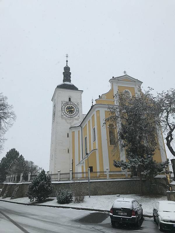 První sníh na Třebíčsku