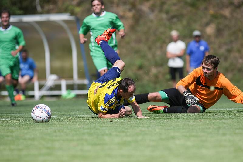 Zápas 1.A třídy skupiny A mezi TJ Jiskra Dobronín a TJ Slovan Kamenice.