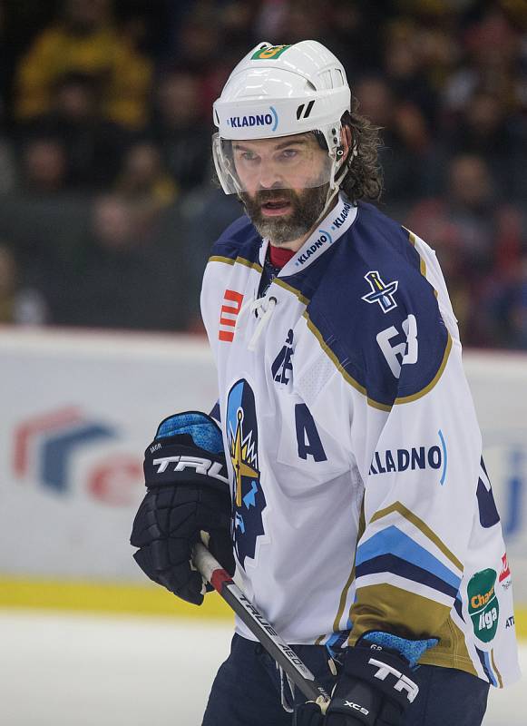 Úvodní zápas semifinále play off první hokejové ligy mezi HC Dukla Jihlava a Rytíři Kladno.