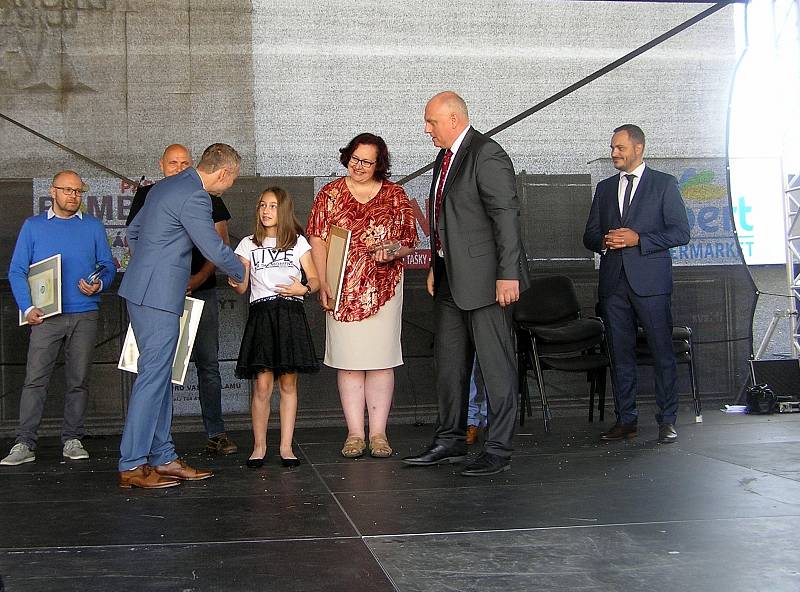 Vyhlášení soutěže Regionální potravina Vysočiny na Masarykově náměstí v Jihlavě