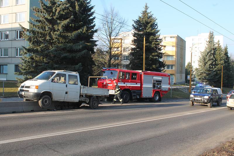 Nehoda na Okružní ulici v Jihlavě.