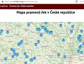 Mapa pramenů Českého hydrometeorologického ústavu.