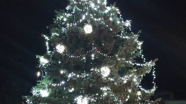 Vánoční strom v Ostrově nad Oslavou.