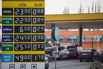 Ceny pohonných hmot na čerpací stanici Tank ONO v sobotu 4. dubna 2020 v Jihlavě.