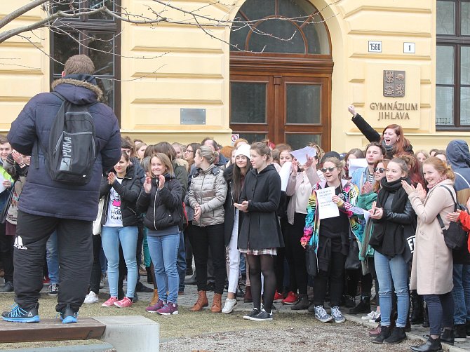 Protesty studentů v Jihlavě.