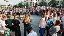 Na Masarykově náměstí v Jihlavě se 5. června sešli lidé na demonstraci proti premiérovi Andreji Babišovi a chystané vládě s podporou komunistů.