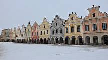 Historická Telč je krásná v každém ročním období. Takhle vypadá, když zapadne sněhem.