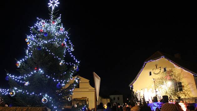 Vánoční strom v Lukách nad Jihlavou.