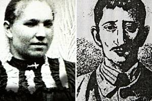 HILSNERIÁDA. Oběť a vrah? Vpravo na dobové ilustraci Hilsner, vlevo údajně Anežka Hrůzová. Později se ale ukázalo, že na fotografii je její příbuzná.