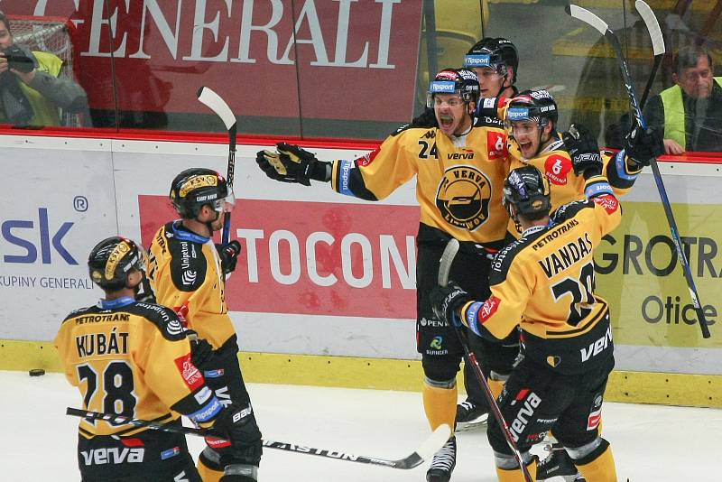 Zápas 36. kola hokejové extraligy HC Dukla Jihlava - HC Verva Litvínov.