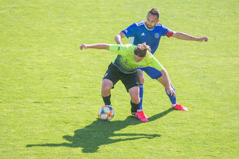 Fotbalové utkání 28. kola FNL mezi FC Vysočina Jihlava a 1. SK Prostějov.