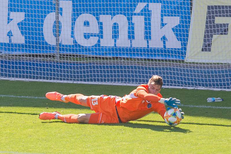 Fotbalové utkání 28. kola FNL mezi FC Vysočina Jihlava a 1. SK Prostějov.