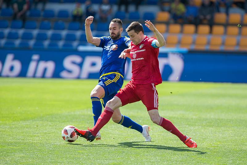 Utkání 25. kola FNL mezi FC Vysočina Jihlava a FK Fotbal Třinec.